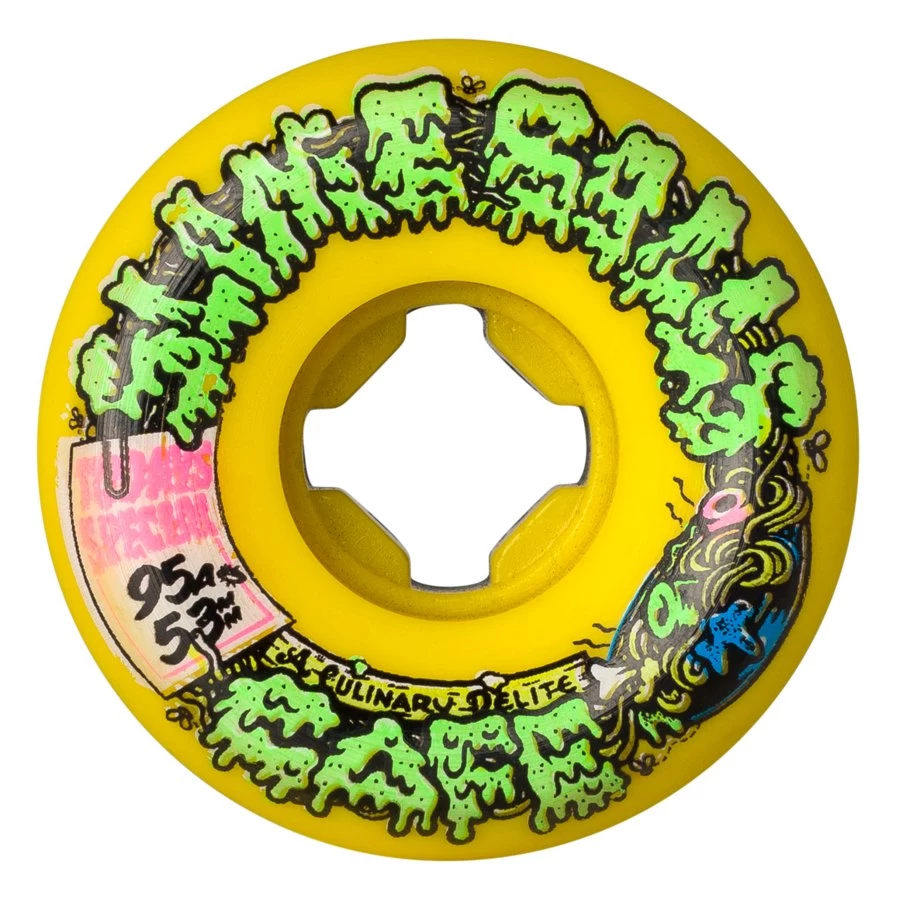 Slime Balls 53mm Double Take Cafe Vomit Mini Yellow/Black 95a Skateboard Wheels 3 Slime Balls 53mm Double Take Cafe Vomit Mini Yellow/Black 95a Skateboard Wheels