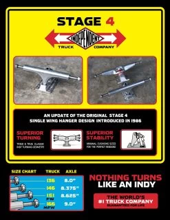 Independent Stage 4 - Standard Skateboard Trucks - 166 MFW -Premier Ski Shop IN Stage4 Flyer 2
