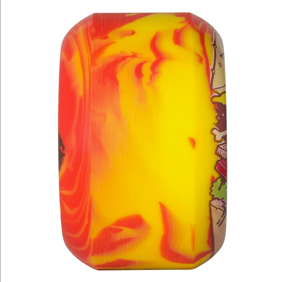 Slime Balls 56mm Jeremy Fish Burger Speed Balls Red Yellow Swirl 99a Skateboard Wheels - Image 3
