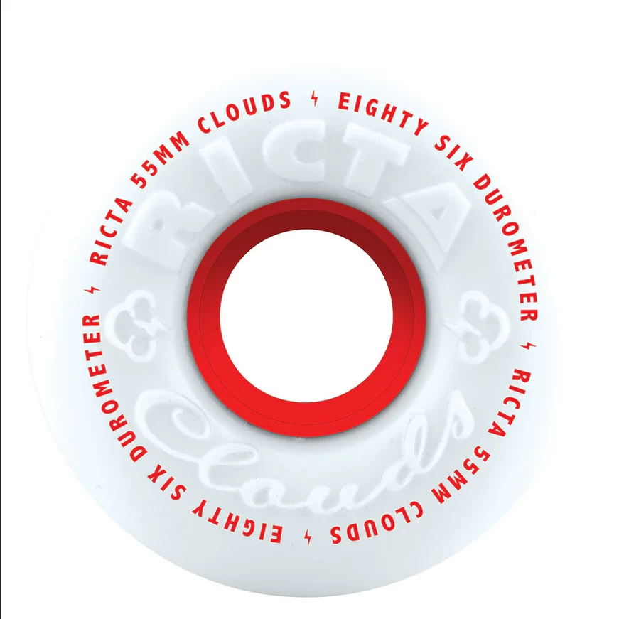 Ricta 55mm Clouds Red 86a Skateboard Wheels