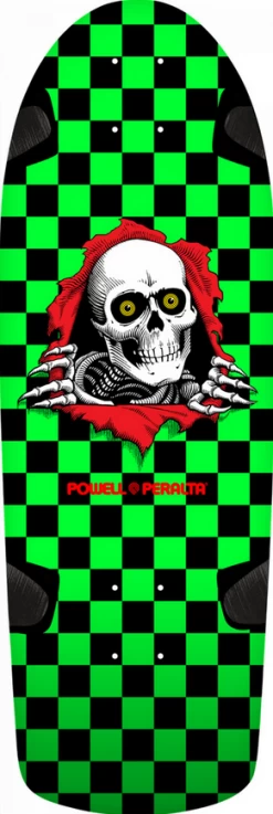 Powell Peralta OG Ripper 10" X 30" Skateboard Deck - Checker Green/Black