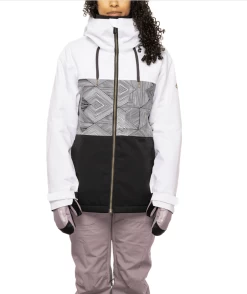 686 Women's Athena Insulated Jacket - White Geo Colorblock