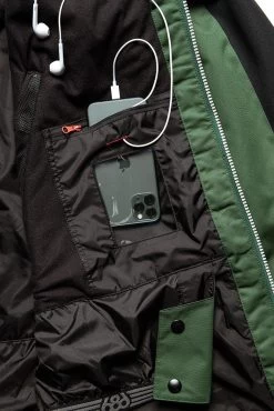 686 Men's Static Insulated Jacket - Pine Green Colorblock -Premier Ski Shop m1w115 pine 03