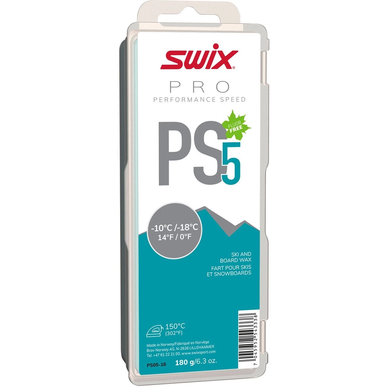 Swix PS5 Turquoise, -8C/-14C, 180G 3 Swix PS5 Turquoise, -8C/-14C, 180G